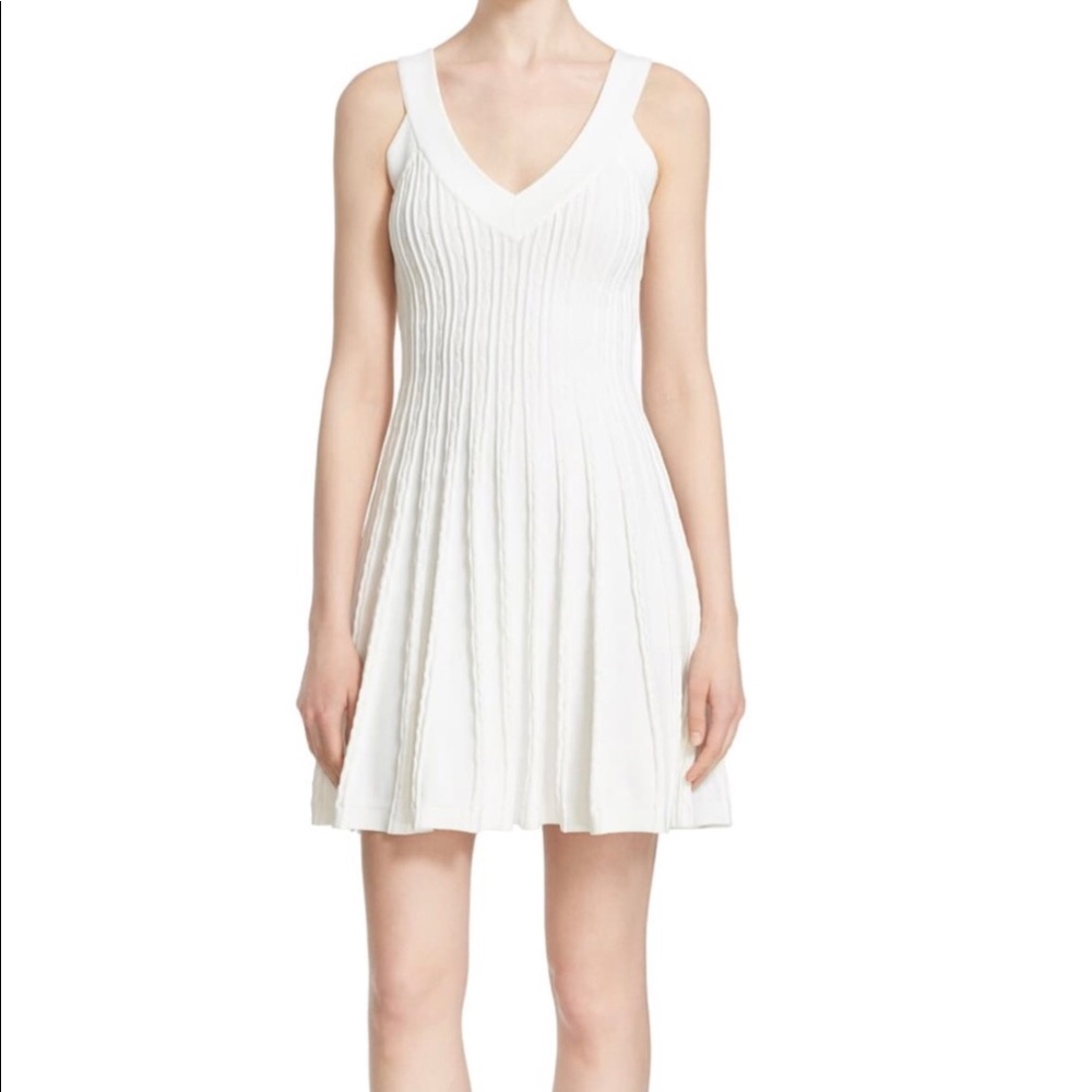 Milly ‘Textured Tech' Sleeveless Fit & Flare Dress